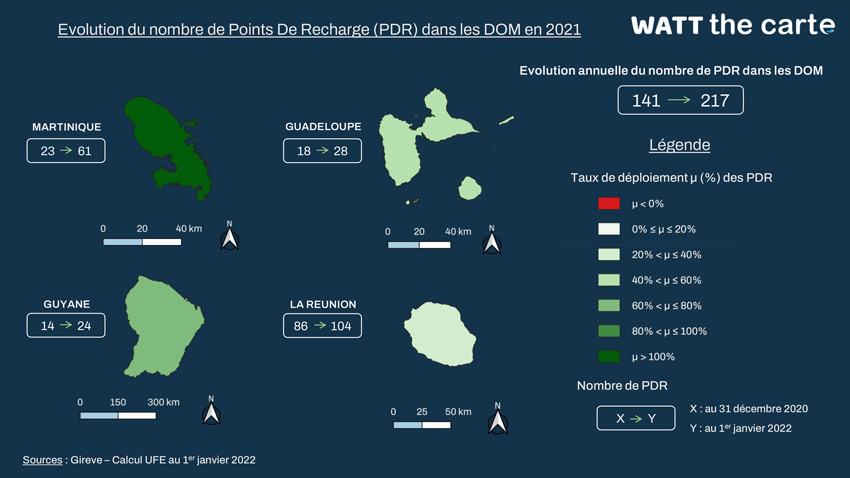 électrification de véhicules en France DOM
